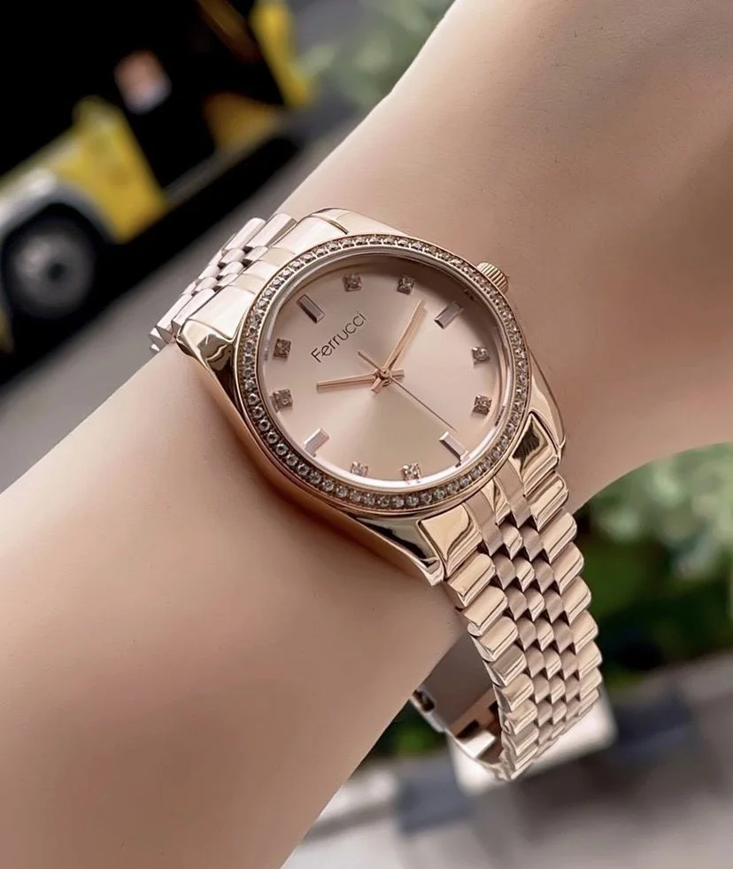 Ferrucci FBG17001A Rose Kadranlı Çelik Kordonlu Kadın Kol Saati