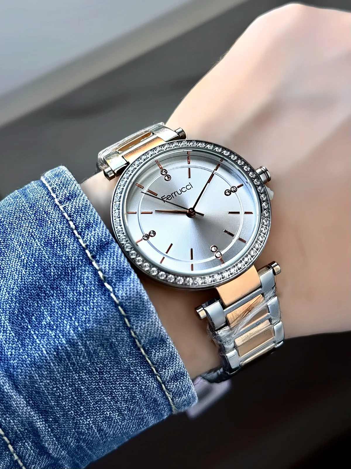 Ferrucci FBG17002A Gümüş Kadranlı Çelik Kordonlu Kadın Kol Saati
