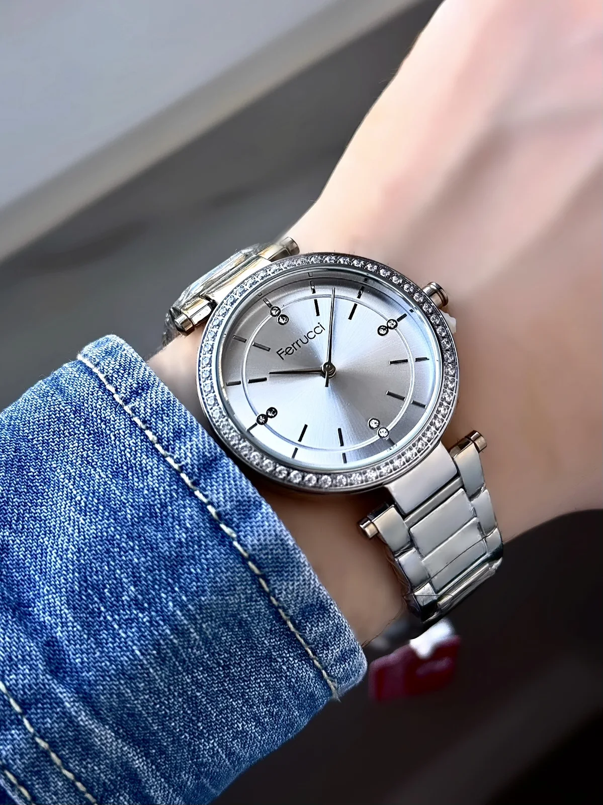 Ferrucci FBG17002E Gümüş Kadranlı Çelik Kordonlu Kadın Kol Saati