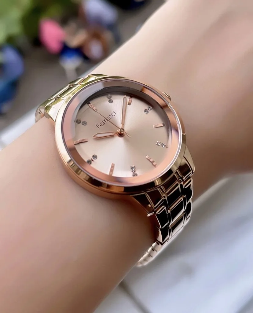 Ferrucci FBG17003B Rose Kadranlı Çelik Kordonlu Kadın Kol Saati