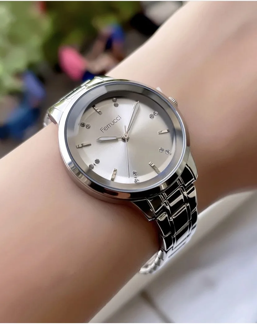 Ferrucci FBG17003C Gümüş Kadranlı Çelik Kordonlu Kadın Kol Saati