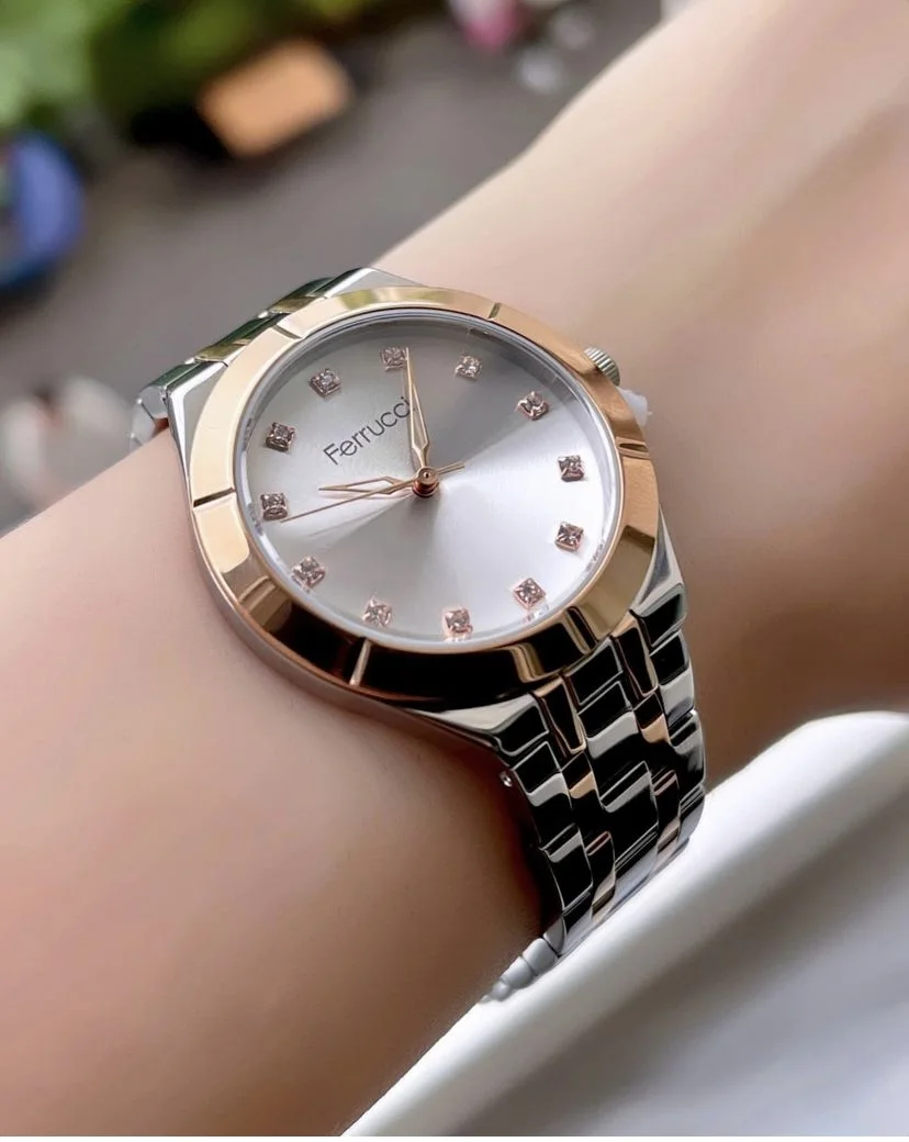 Ferrucci FBG17004B Gümüş Kadranlı Çelik Kordonlu Kadın Kol Saati