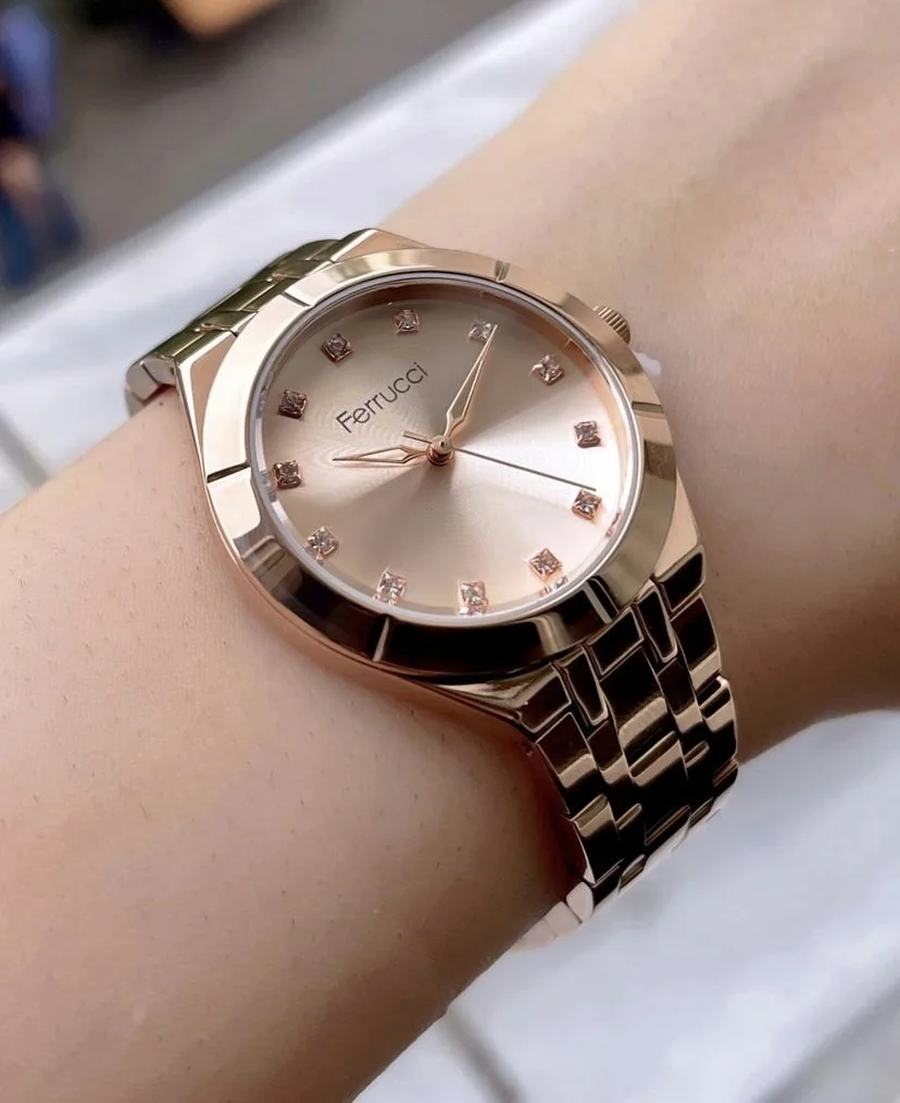 Ferrucci FBG17004C Rose Kadranlı Çelik Kordonlu Kadın Kol Saati