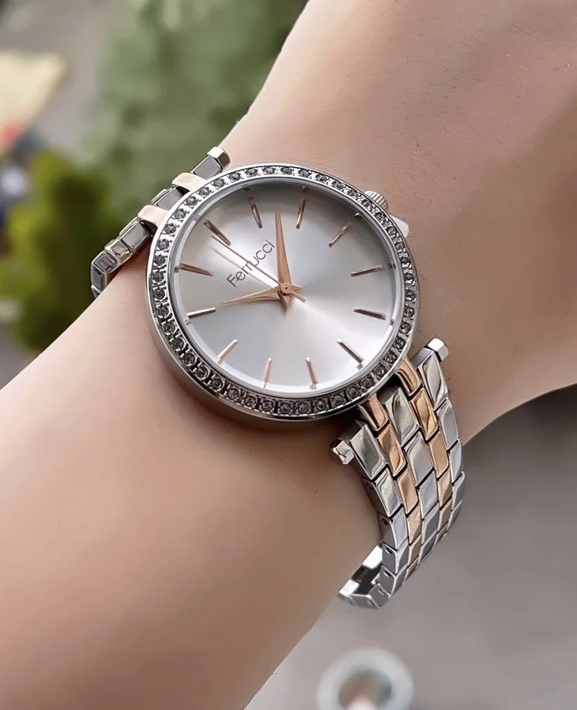 Ferrucci FBG17006B Gümüş Kadranlı Çelik Kordonlu Kadın Kol Saati