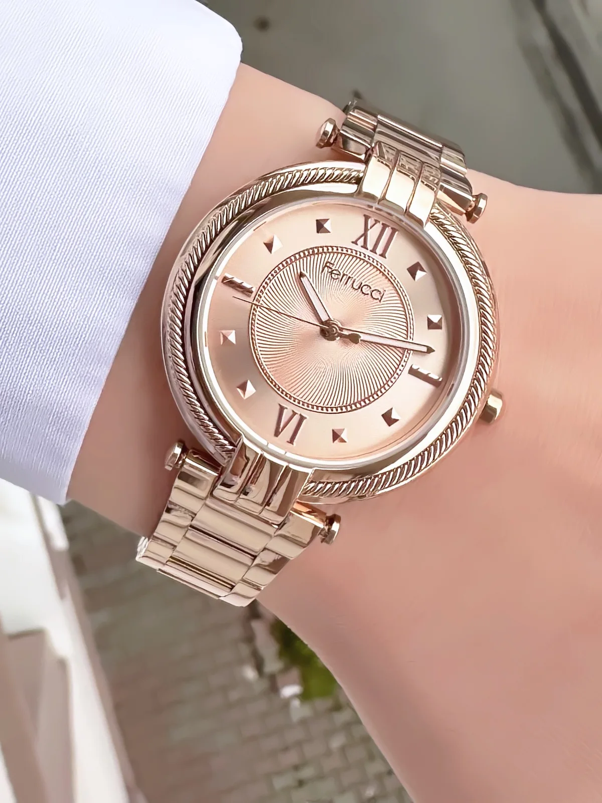 Ferrucci FBG17007A Rose Kadranlı Çelik Kordonlu Kadın Kol Saati