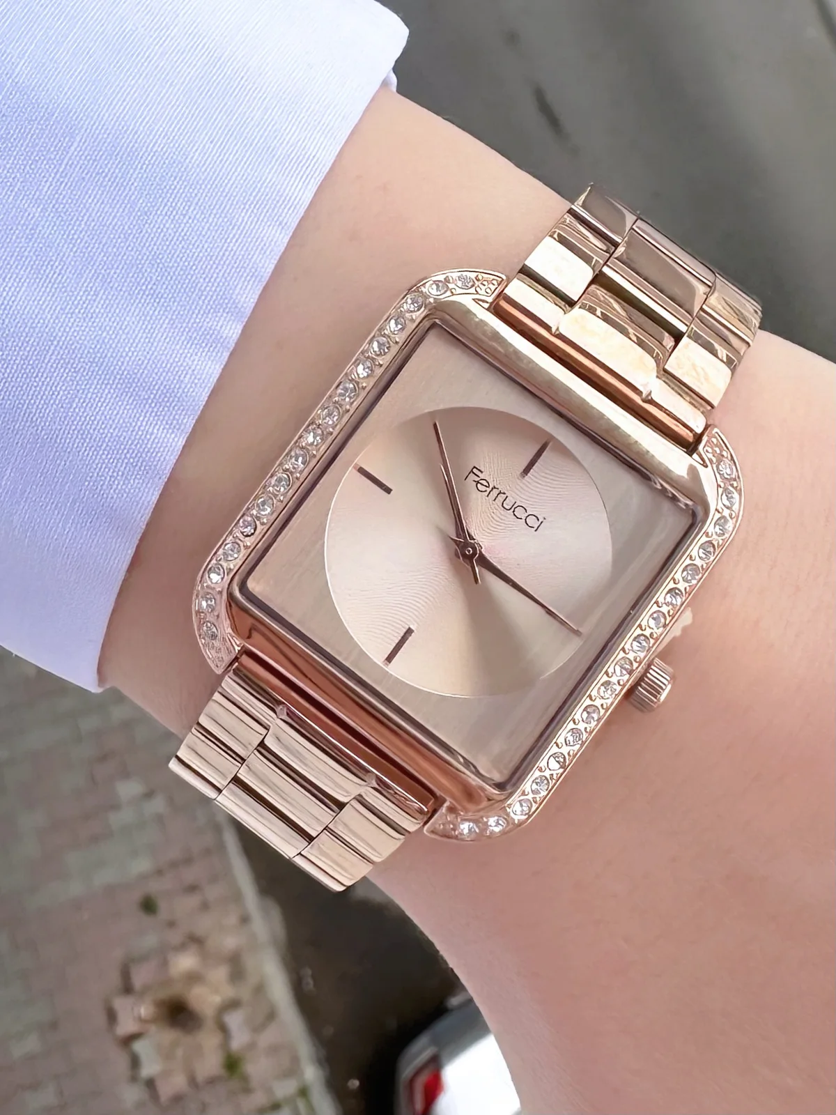 Ferrucci FBG17010B Rose Kadranlı Çelik Kordonlu Kadın Kol Saati
