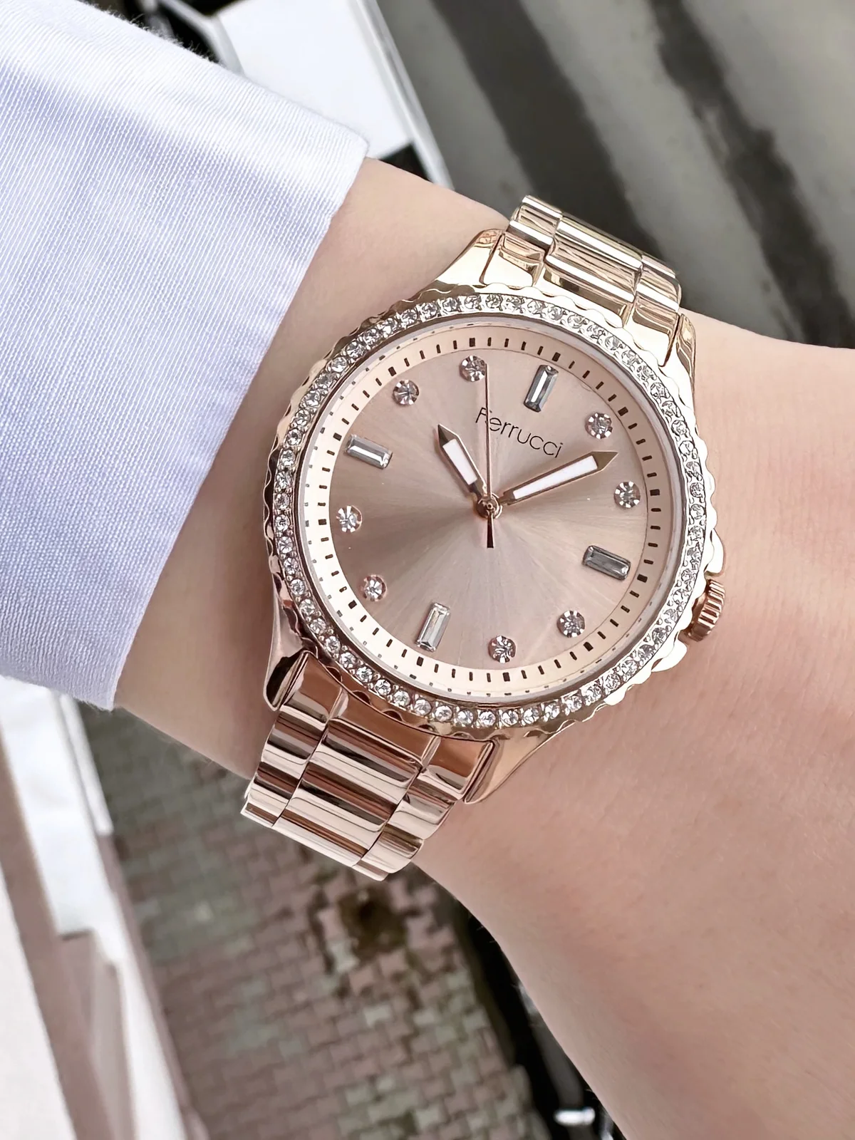 Ferrucci FBG17136A Rose Kadranlı Çelik Kordonlu Kadın Kol Saati