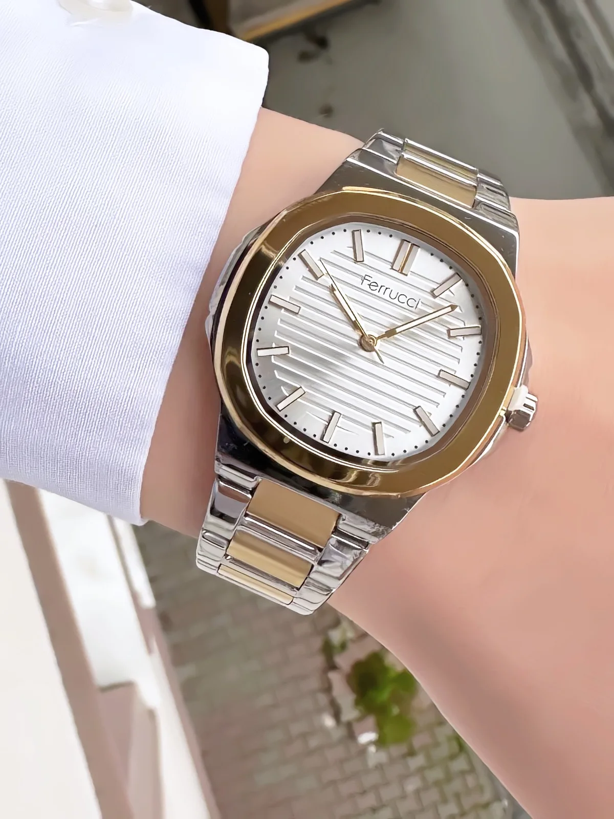 Ferrucci FBG17139E Gümüş Kadranlı Çelik Kordonlu Kadın Kol Saati