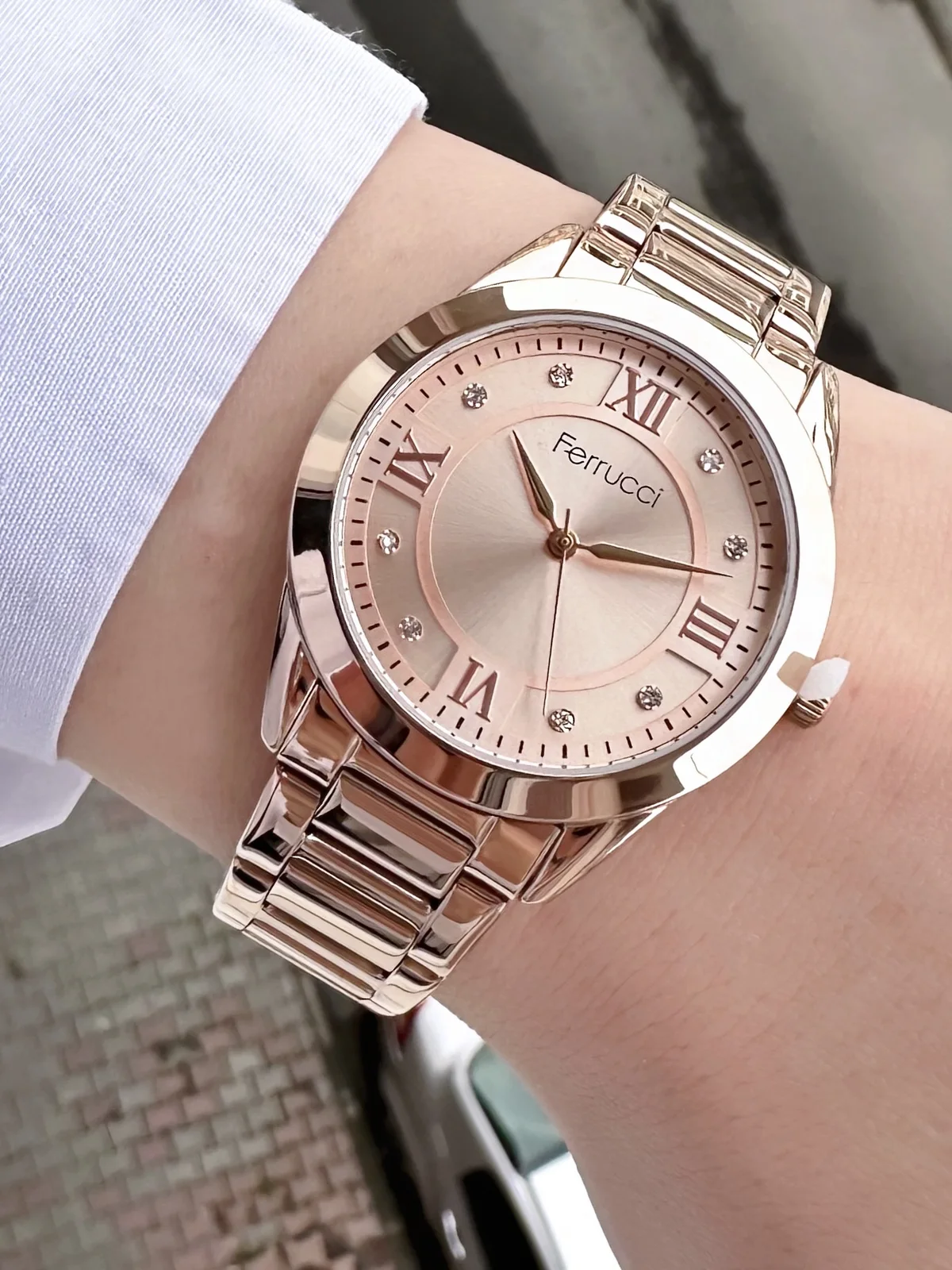 Ferrucci FBG17140A Rose Kadranlı Çelik Kordonlu Kadın Kol Saati
