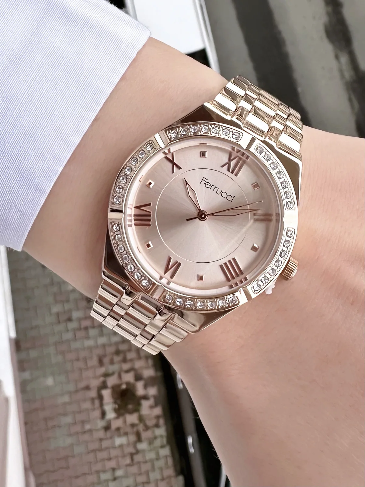 Ferrucci FBG17141A Rose Kadranlı Çelik Kordonlu Kadın Kol Saati