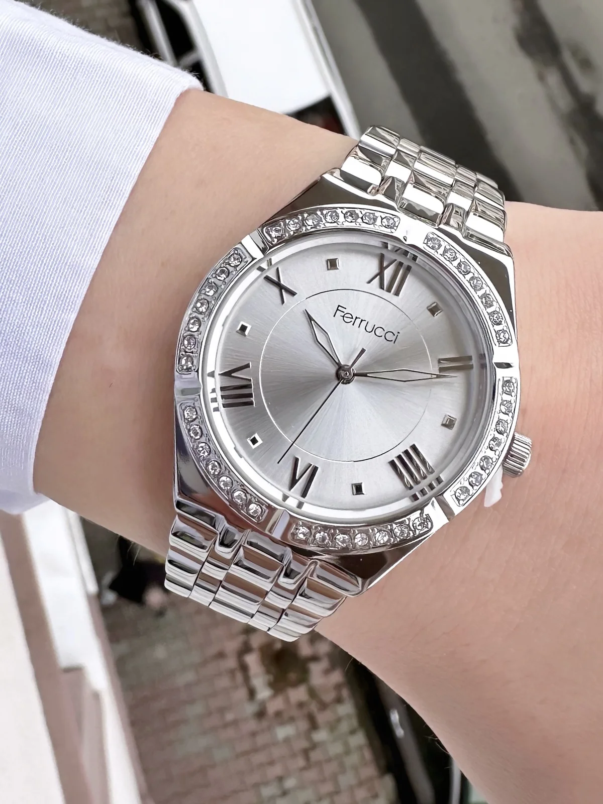 Ferrucci FBG17141D Gümüş Kadranlı Çelik Kordonlu Kadın Kol Saati