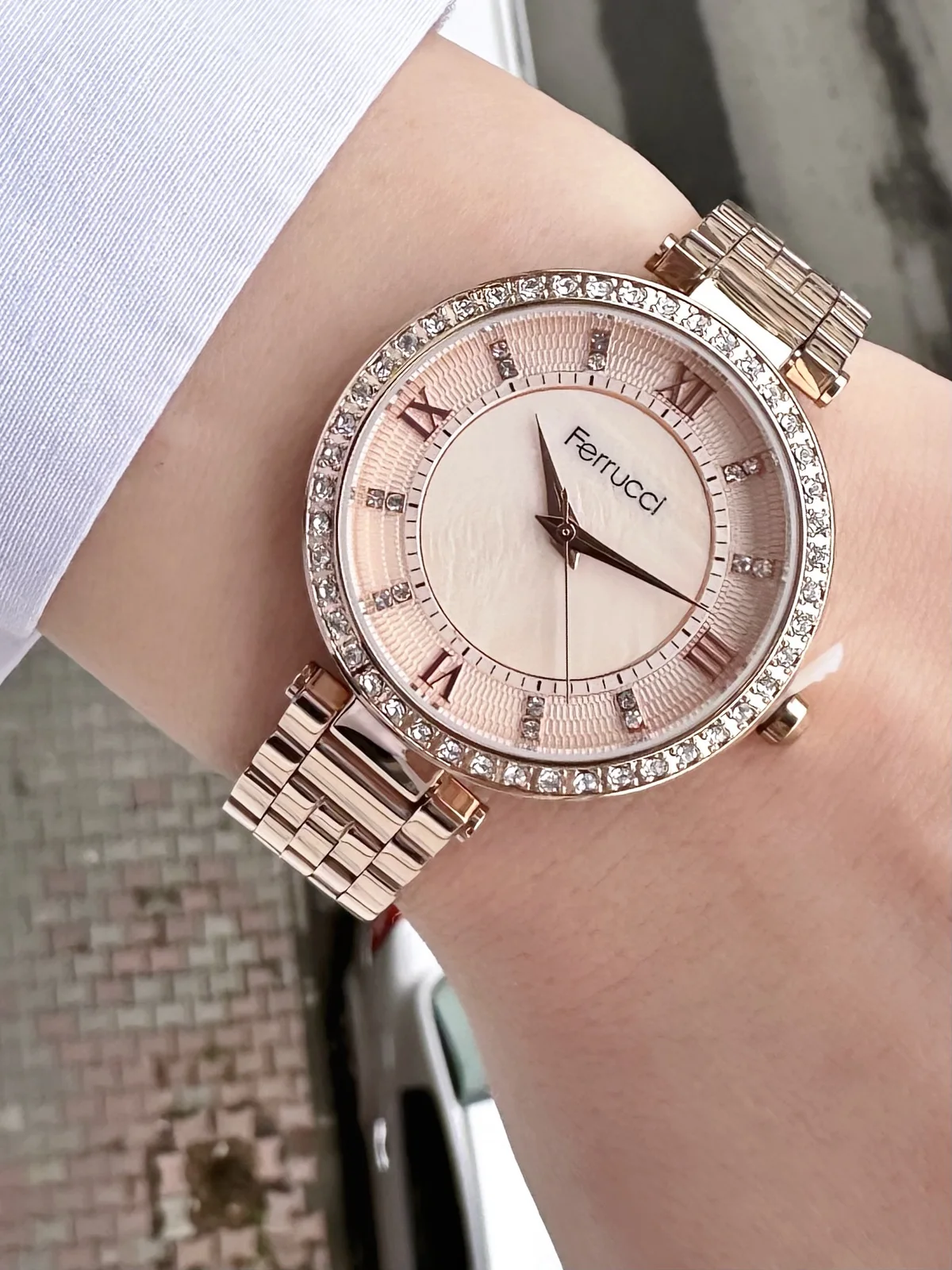 Ferrucci FBG17146B Rose Kadranlı Çelik Kordonlu Kadın Kol Saati