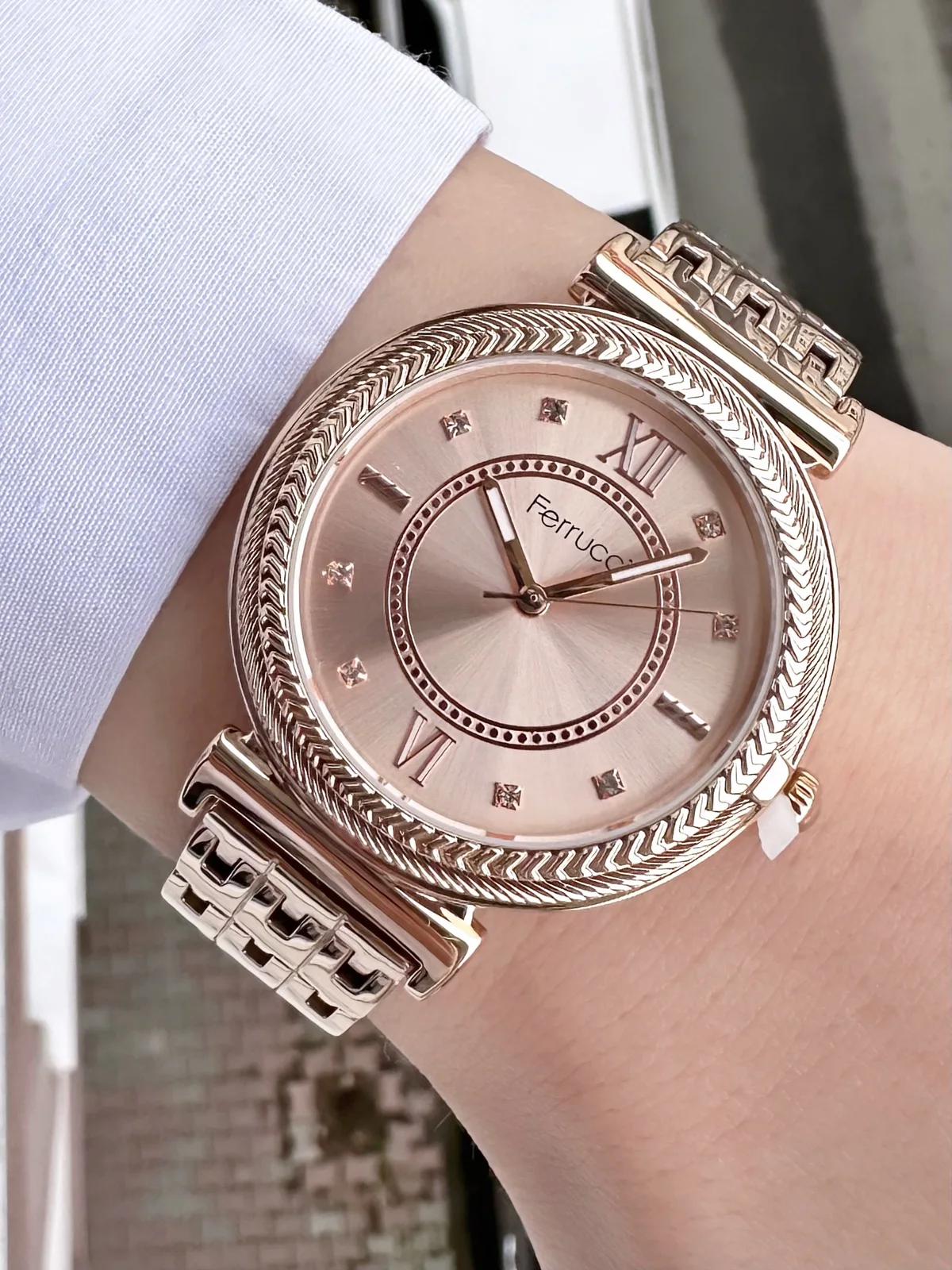 Ferrucci FBG17150D Rose Kadranlı Çelik Kordonlu Kadın Kol Saati