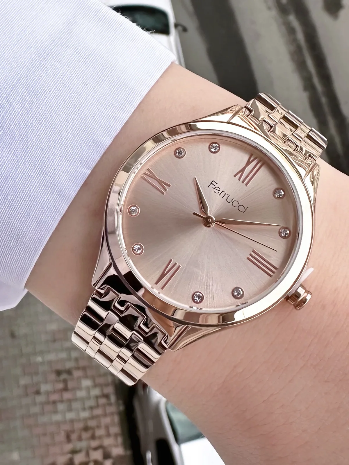 Ferrucci FBG17151B Rose Kadranlı Çelik Kordonlu Kadın Kol Saati