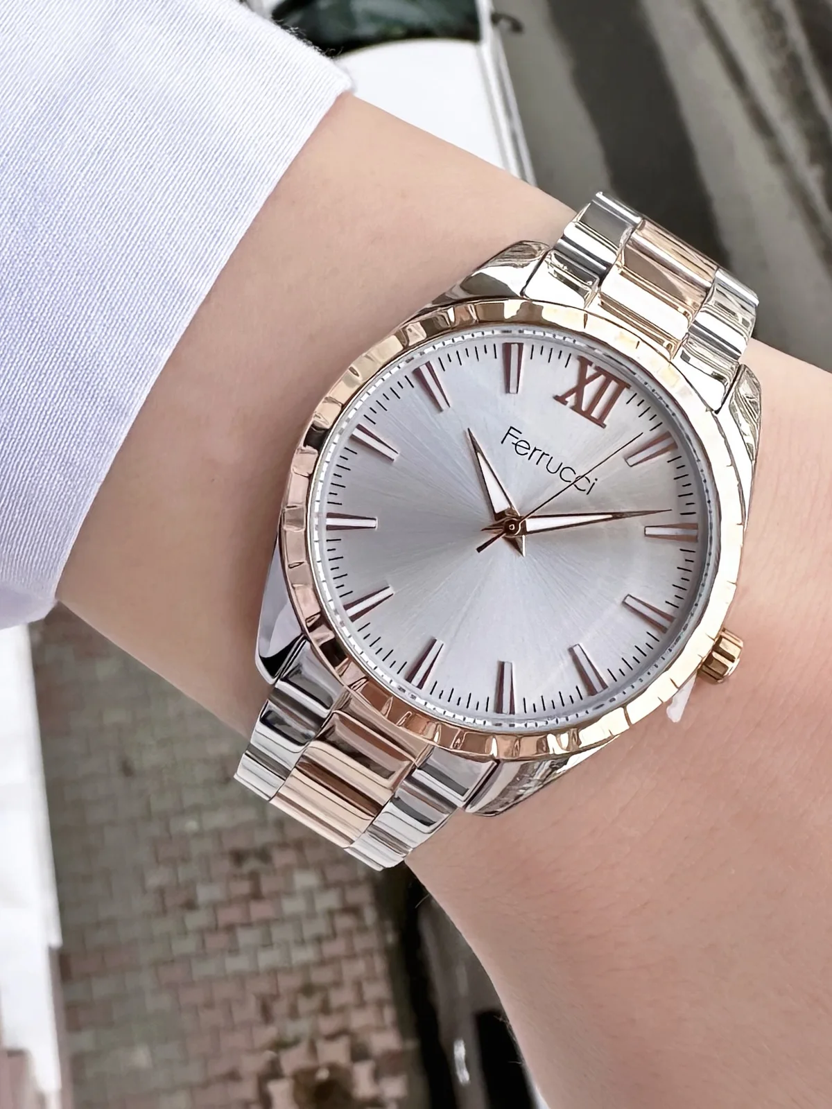 Ferrucci FBG17152C Gümüş Kadranlı Çelik Kordonlu Kadın Kol Saati