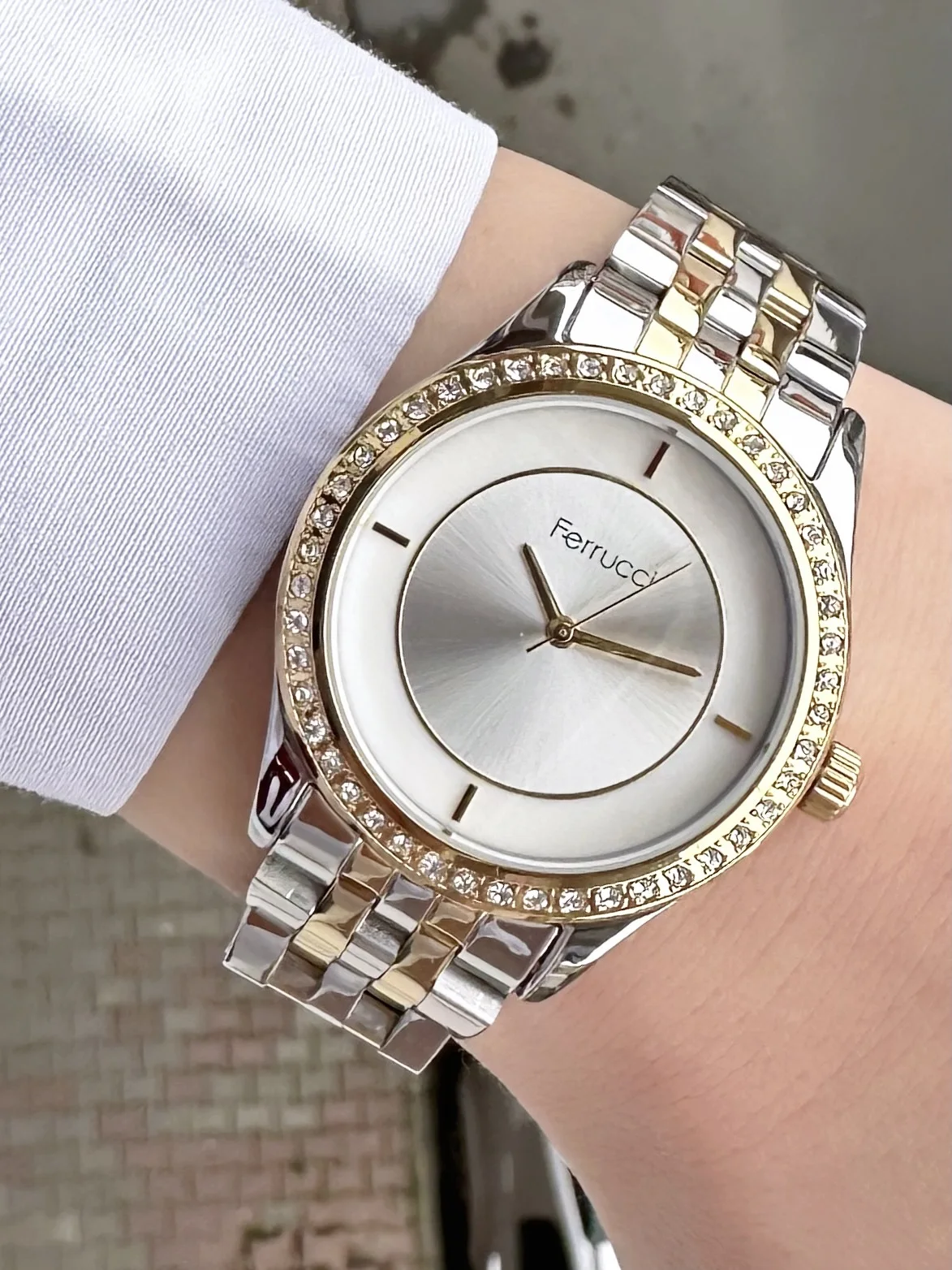 Ferrucci FBG17154B Gümüş Kadranlı Çelik Kordonlu Kadın Kol Saati