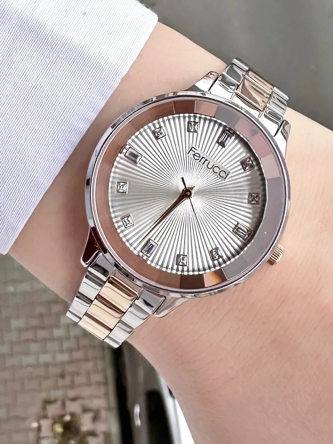 Ferrucci FBG17157B Gümüş Kadranlı Çelik Kordonlu Kadın Kol Saati
