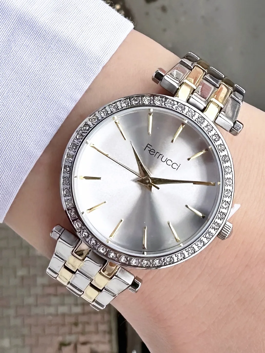Ferrucci FBG17159A Gümüş Kadranlı Çelik Kordonlu Kadın Kol Saati