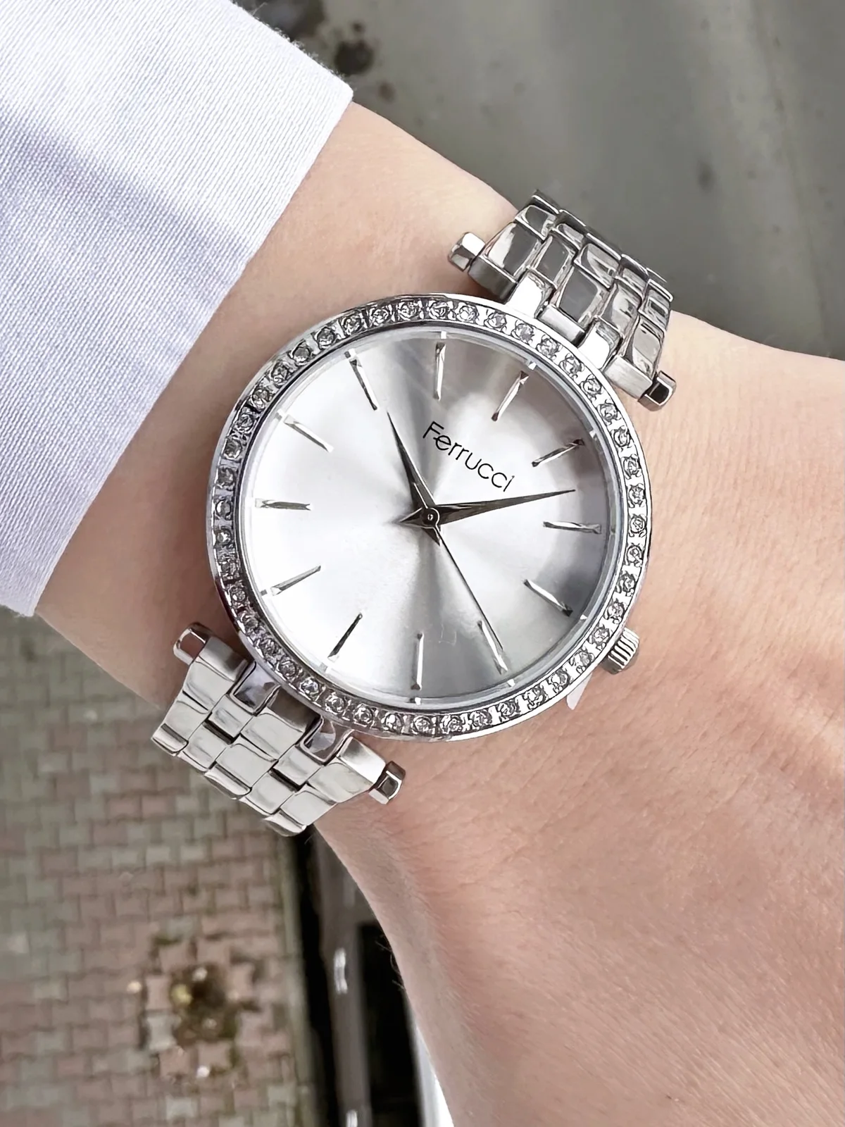 Ferrucci FBG17159C Gümüş Kadranlı Çelik Kordonlu Kadın Kol Saati