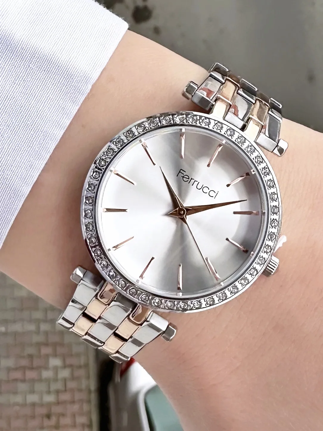 Ferrucci FBG17159D Gümüş Kadranlı Çelik Kordonlu Kadın Kol Saati