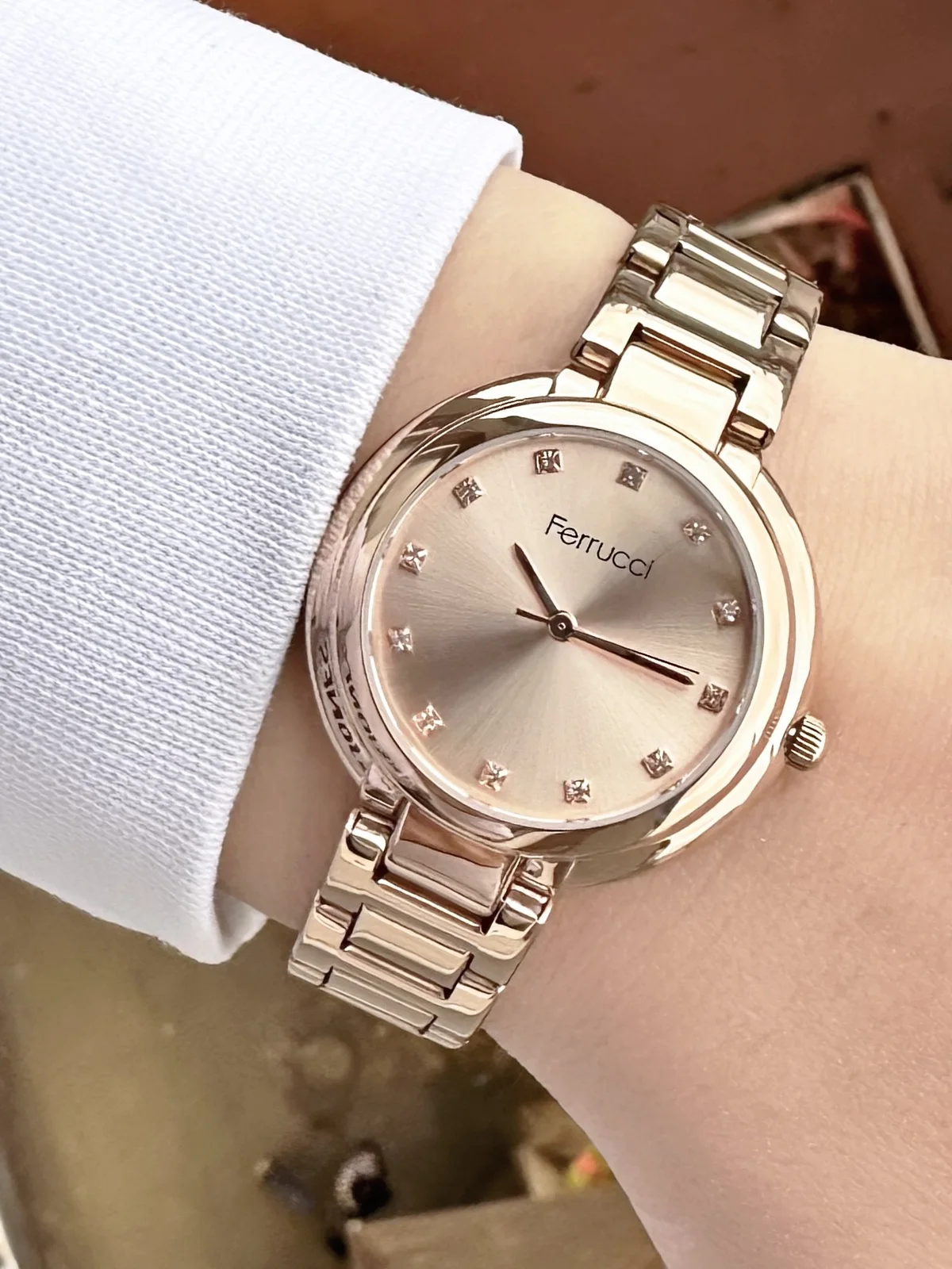 Ferrucci FBG17181B Rose Kadranlı Çelik Kordonlu Kadın Kol Saati