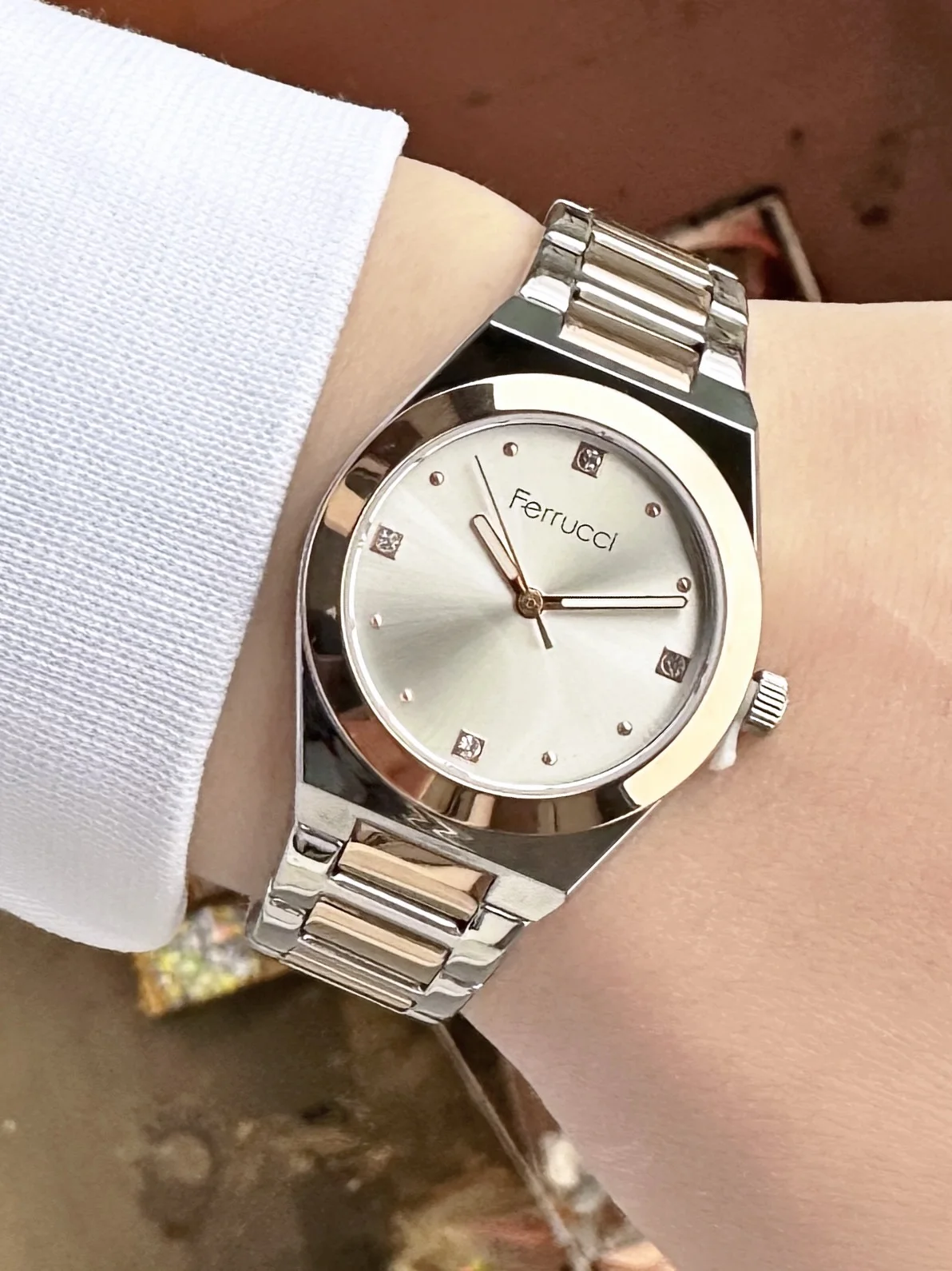 Ferrucci FBG17182C Gümüş Kadranlı Çelik Kordonlu Kadın Kol Saati