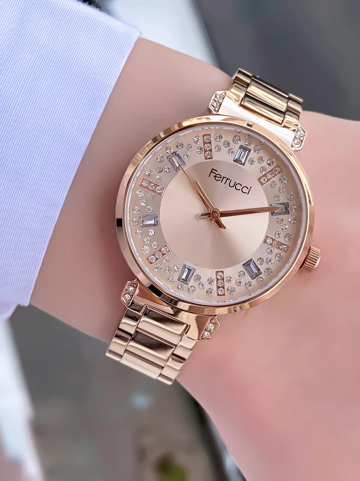 Ferrucci FBG17198B Rose Kadranlı Çelik Kordonlu Kadın Kol Saati