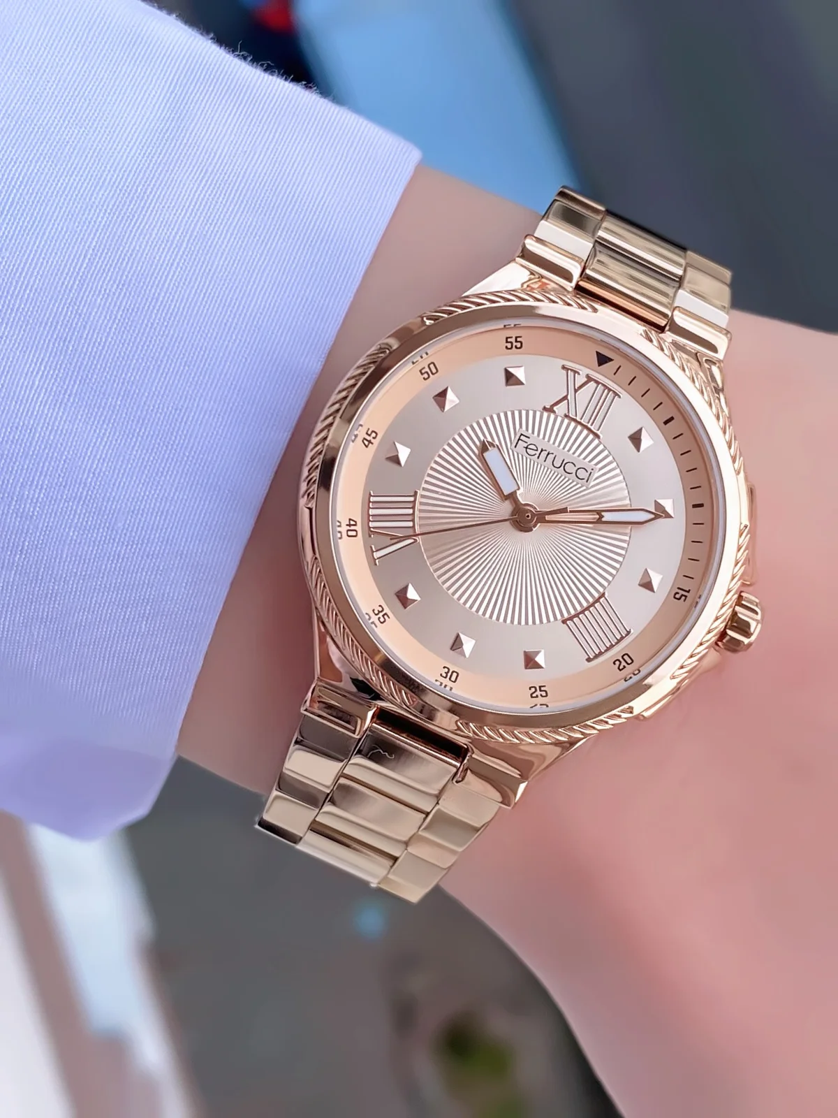 Ferrucci FBG17202B Rose Kadranlı Çelik Kordonlu Kadın Kol Saati