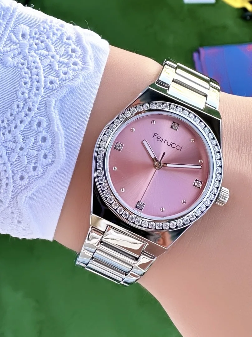 Ferrucci FBG17214B Pembe Kadranlı Çelik Kordonlu Kadın Kol Saati