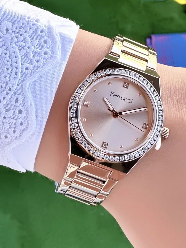 Ferrucci FBG17214C Rose Kadranlı Çelik Kordonlu Kadın Kol Saati