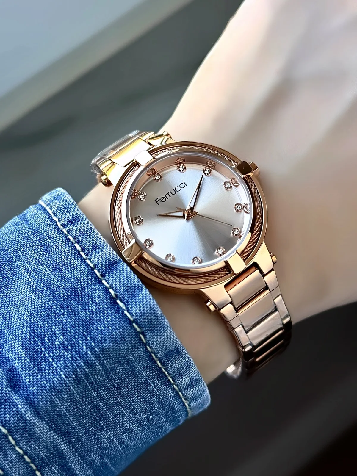 Ferrucci FBG17228B Rose Kadranlı Çelik Kordonlu Kadın Kol Saati