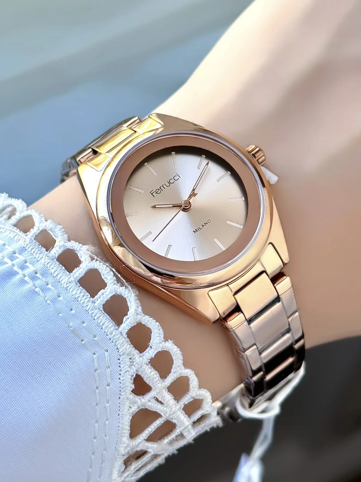 Ferrucci FBG17241B Rose Kadranlı Çelik Kordonlu Kadın Kol Saati