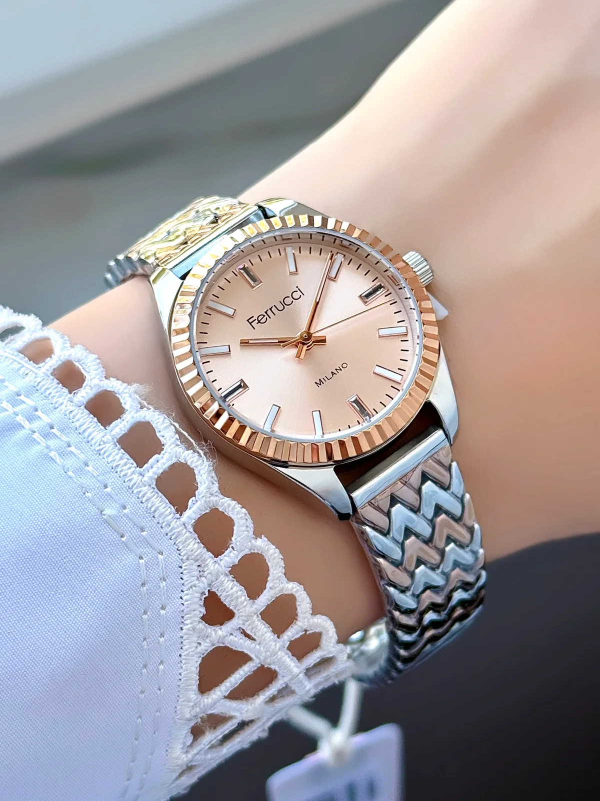 Ferrucci FBG17260C Rose Kadranlı Çelik Kordonlu Kadın Kol Saati