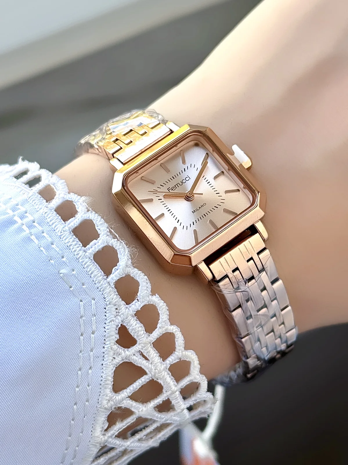 Ferrucci FBG17265B Rose Kadranlı Çelik Kordonlu Kadın Kol Saati