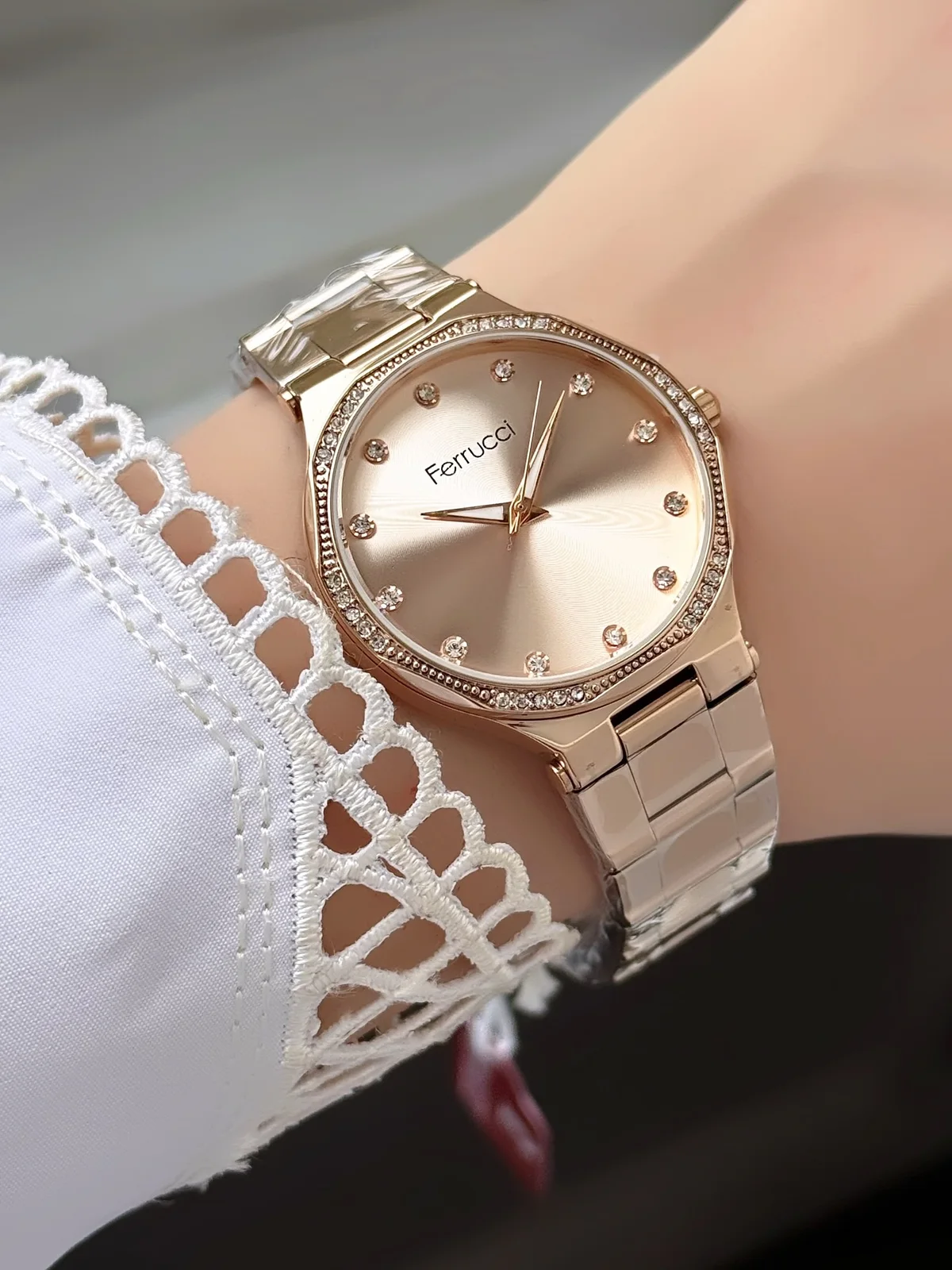 Ferrucci FBG17271A Rose Kadranlı Çelik Kordonlu Kadın Kol Saati