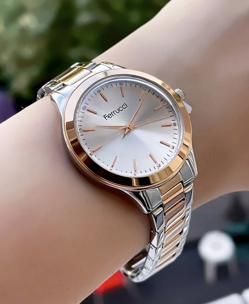 Ferrucci FBG18009C Beyaz Kadranlı Çelik Kordonlu Kadın Kol Saati