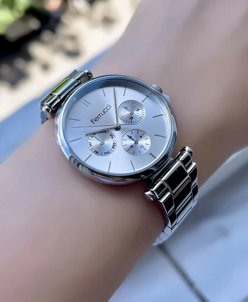 Ferrucci FBH18001B Gümüş Kadranlı Çelik Kordonlu Kadın Kol Saati