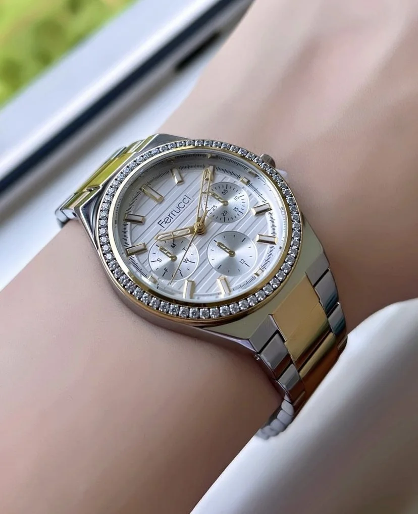 Ferrucci FBH18002B Gümüş Kadranlı Çelik Kordonlu Kadın Kol Saati