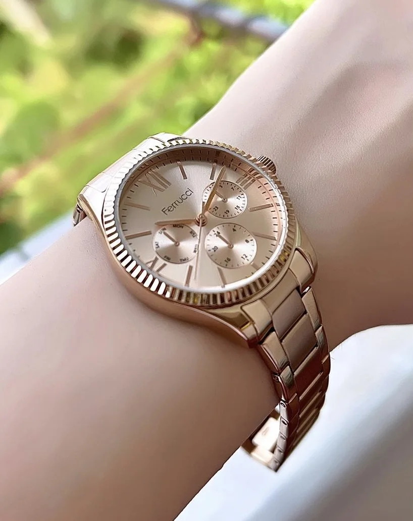 Ferrucci FBH18003C Rose Kadranlı Çelik Kordonlu Kadın Kol Saati