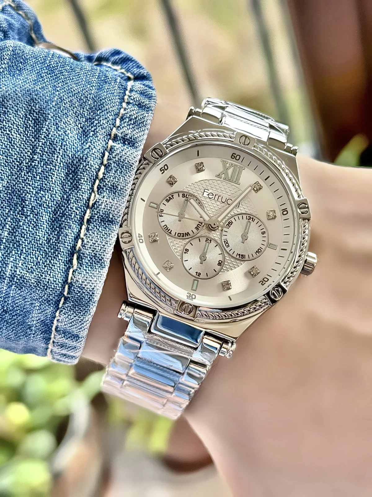 Ferrucci FBH18005E Gümüş Kadranlı Çelik Kordonlu Kadın Kol Saati