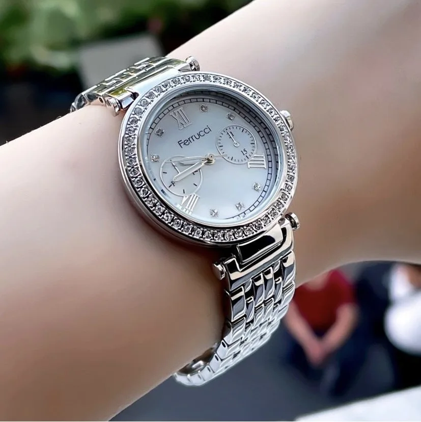 Ferrucci FBH18006B Gümüş Kadranlı Çelik Kordonlu Kadın Kol Saati