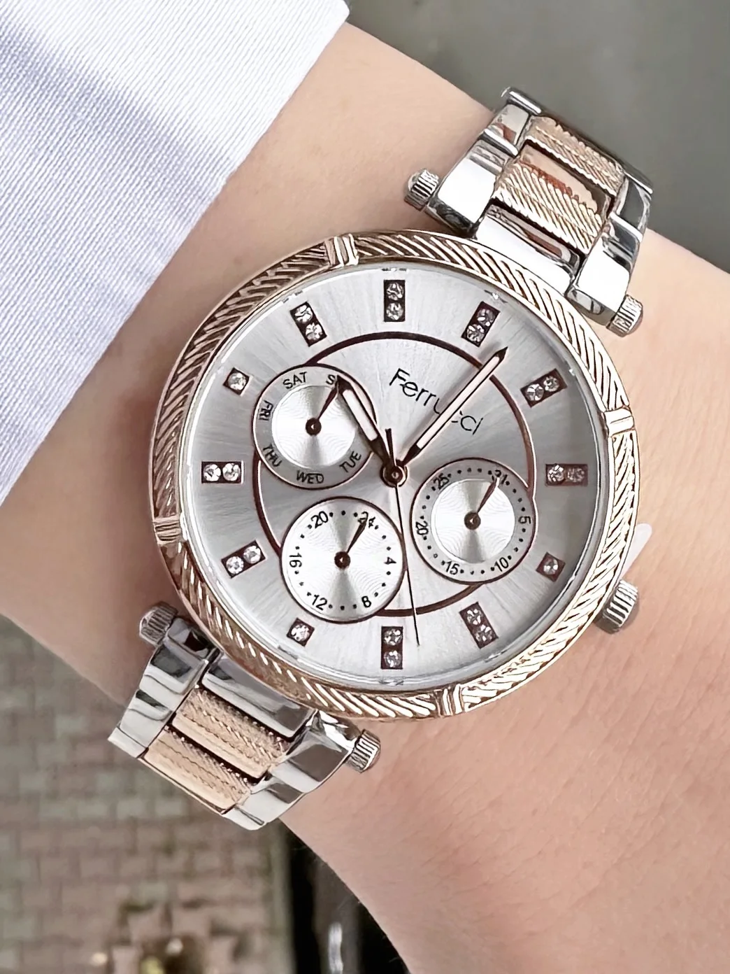 Ferrucci FBH18030D Gümüş Kadranlı Çelik Kordonlu Kadın Kol Saati