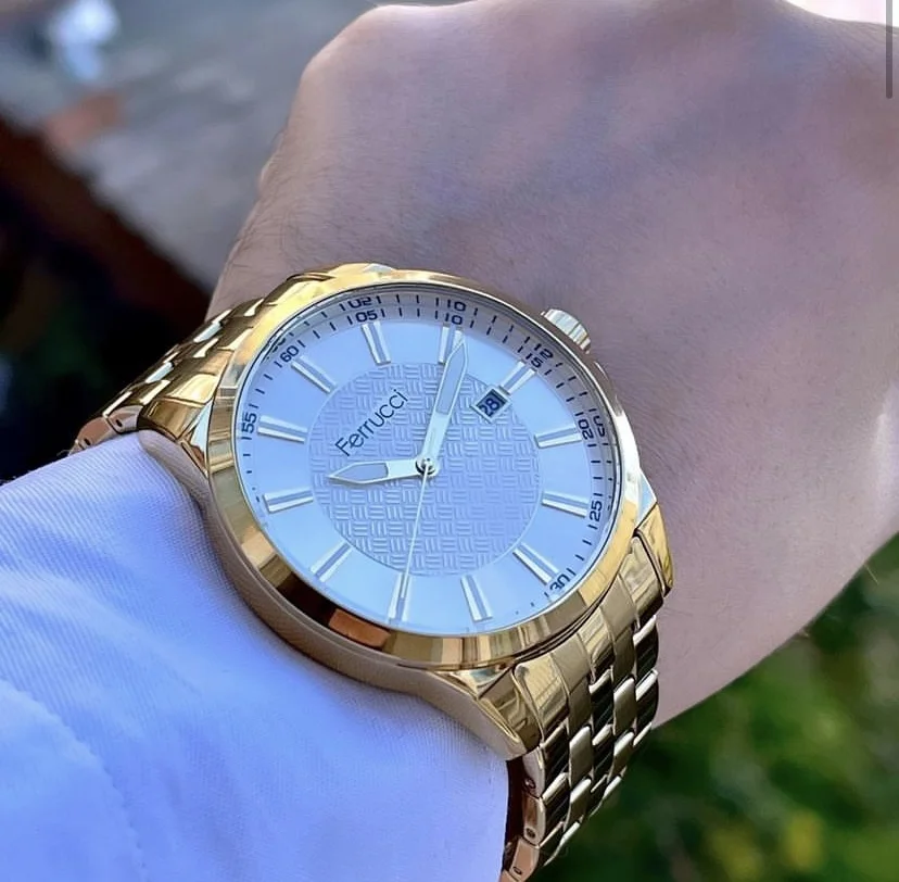 Ferrucci FEG27005C Mavi Kadranlı Çelik Kordonlu Erkek Kol Saati
