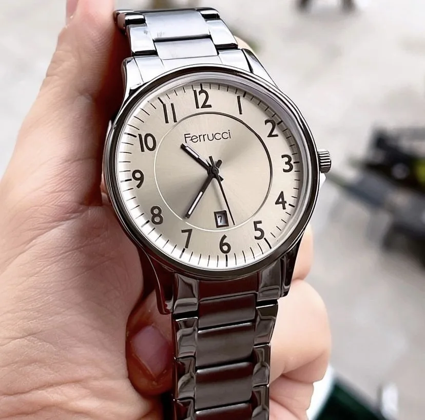 Ferrucci FEG27008A Gümüş Kadranlı Çelik Kordonlu Erkek Kol Saati