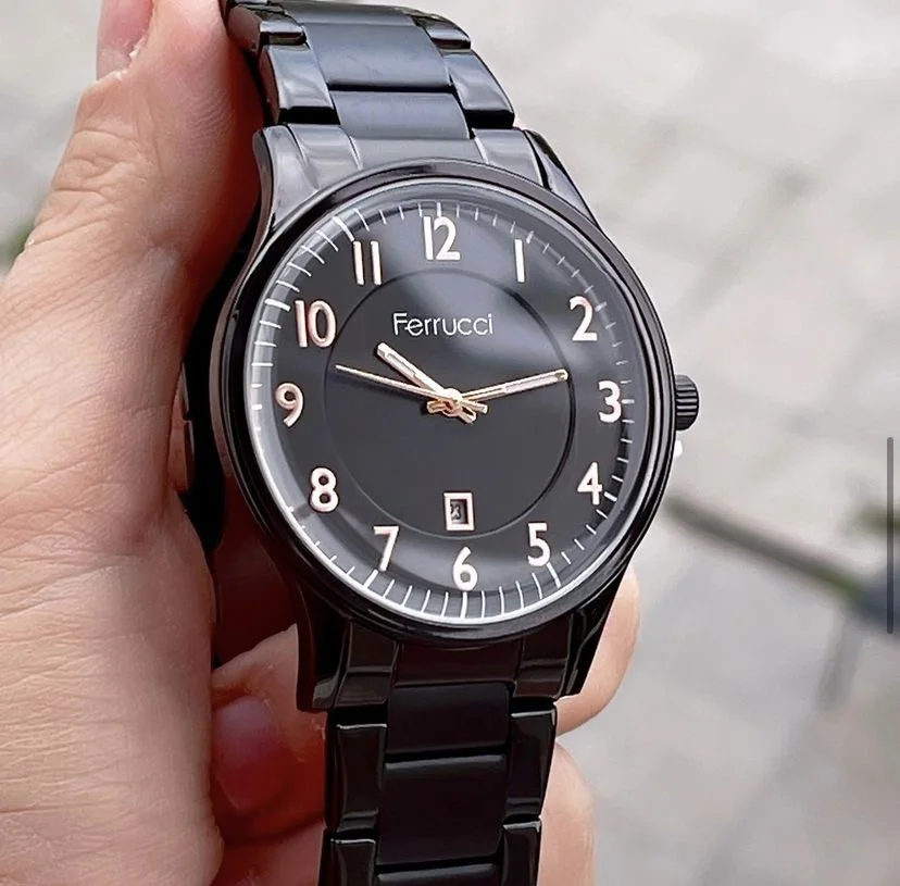 Ferrucci FEG27008C Siyah Kadranlı Çelik Kordonlu Erkek Kol Saati