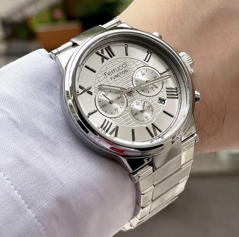 Ferrucci FEH28002B Gümüş Kadranlı Çelik Kordonlu Erkek Kol Saati