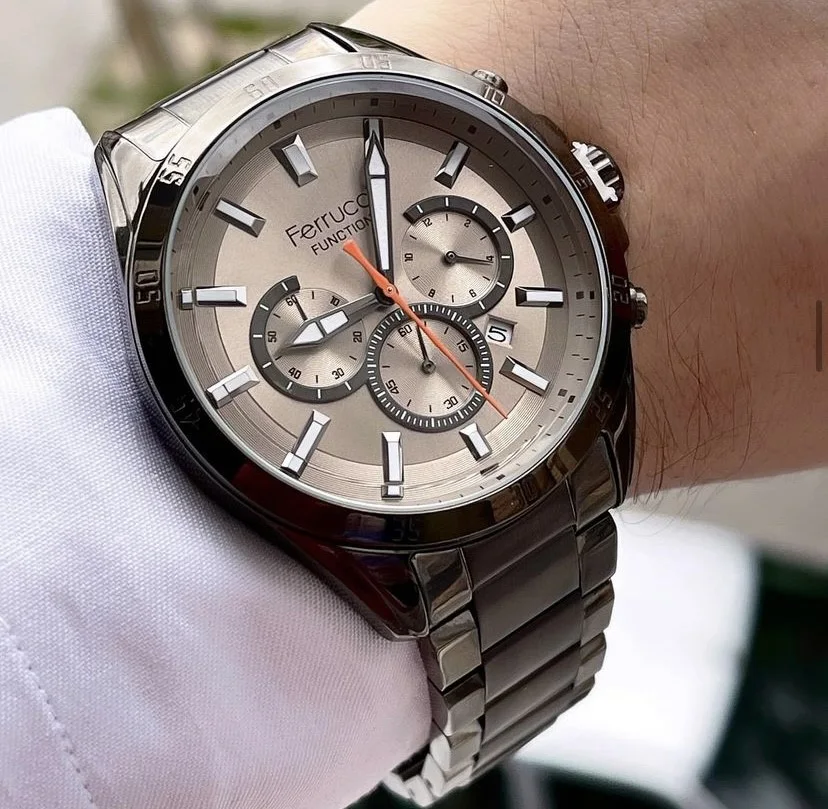 Ferrucci FEH28010C Gümüş Kadranlı Çelik Kordonlu Erkek Kol Saati