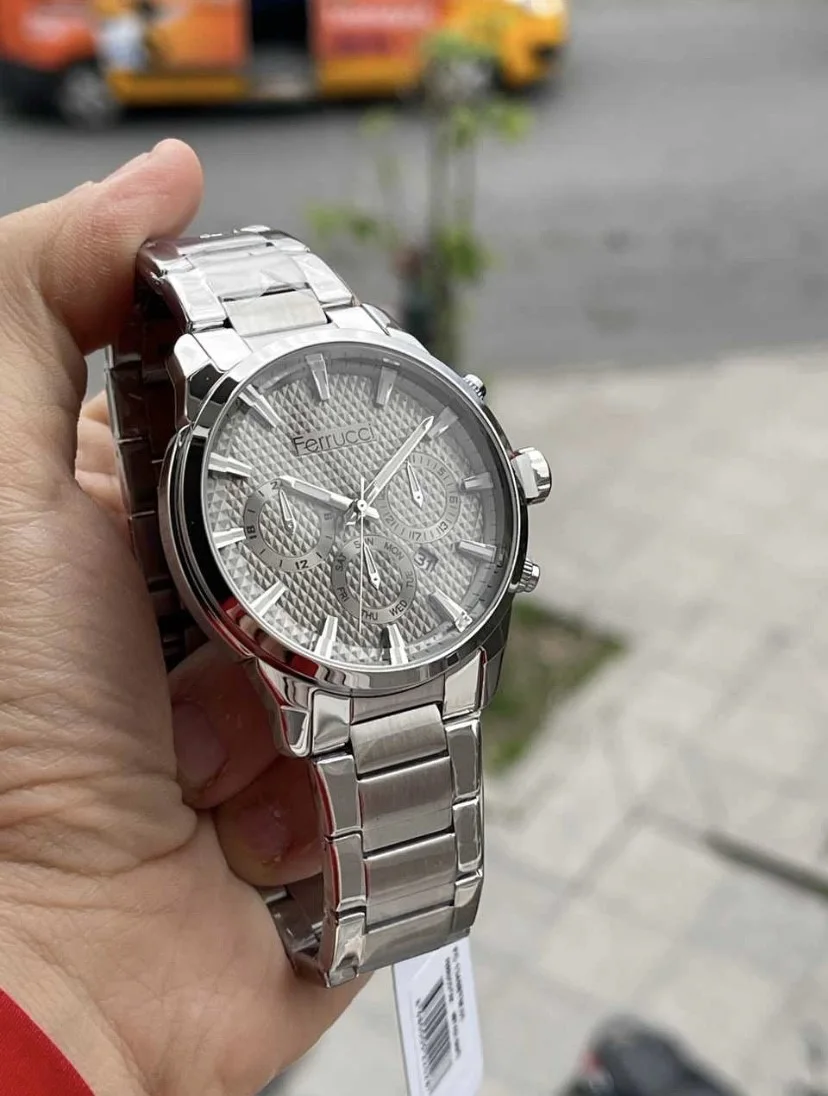 Ferrucci FEH28023A Gümüş Kadranlı Çelik Kordonlu Erkek Kol Saati