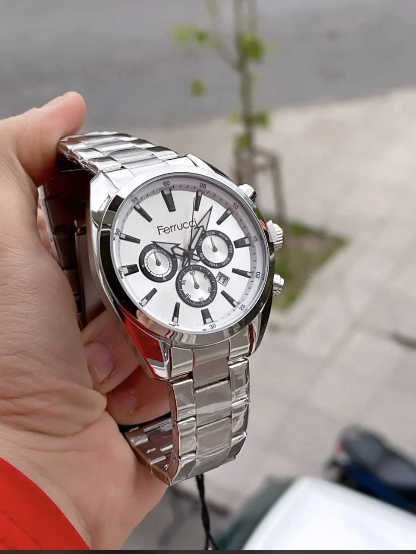 Ferrucci FEH28024C Beyaz Kadranlı Çelik Kordonlu Erkek Kol Saati