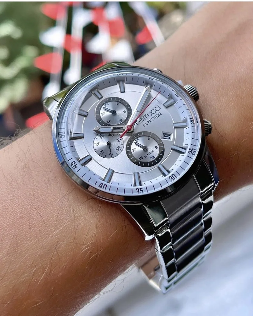 Ferrucci FEH28035A Gümüş Kadranlı Çelik Kordonlu Erkek Kol Saati